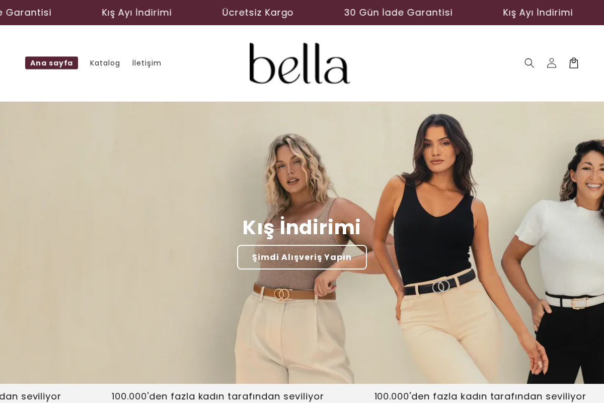 Bella homepage screenshot
