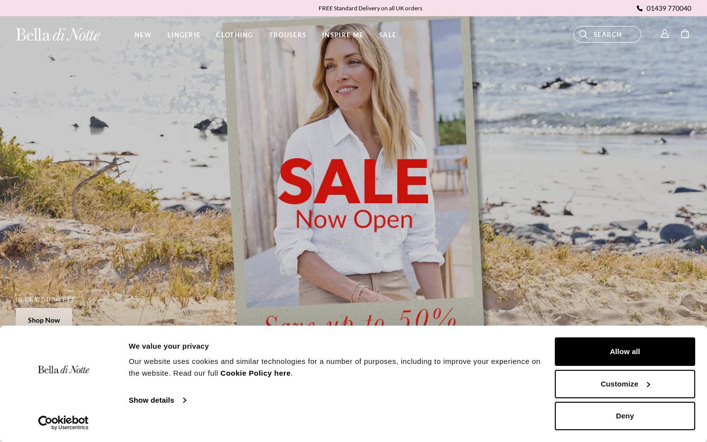 Bella di Notte homepage screenshot