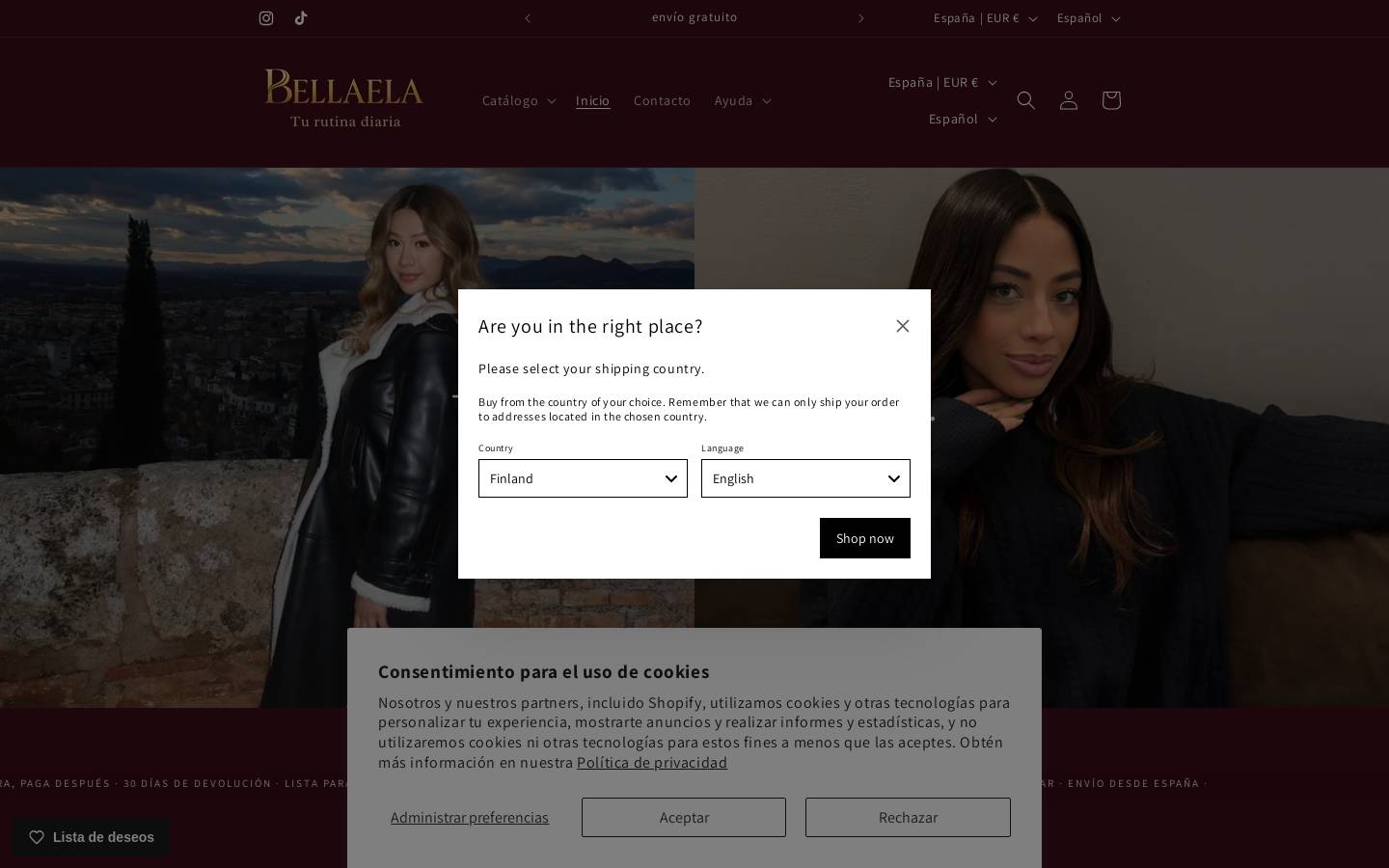 bellaela.com homepage screenshot