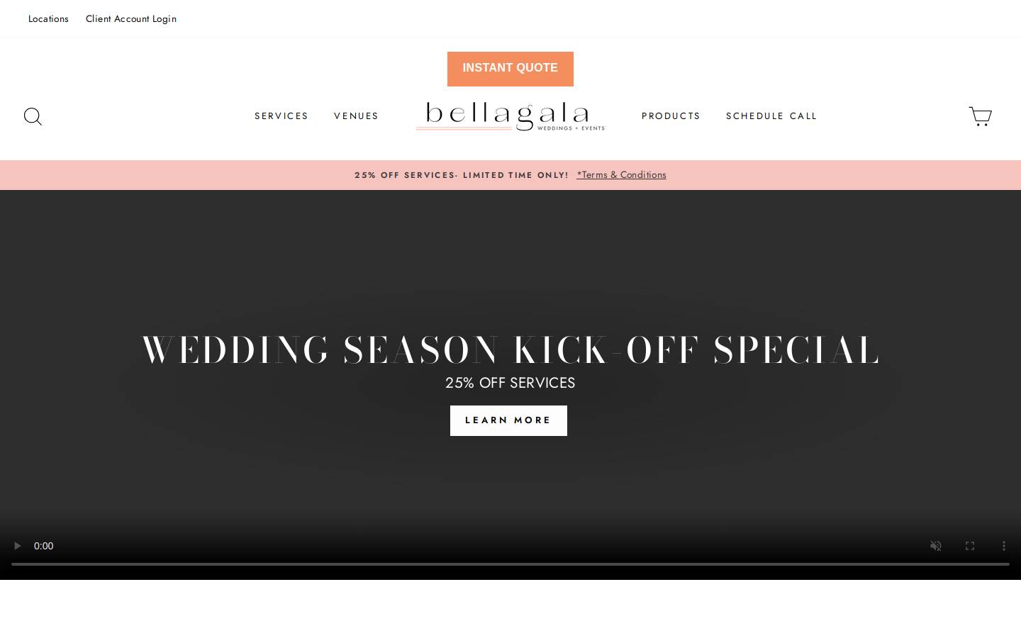 bellagala.com homepage screenshot