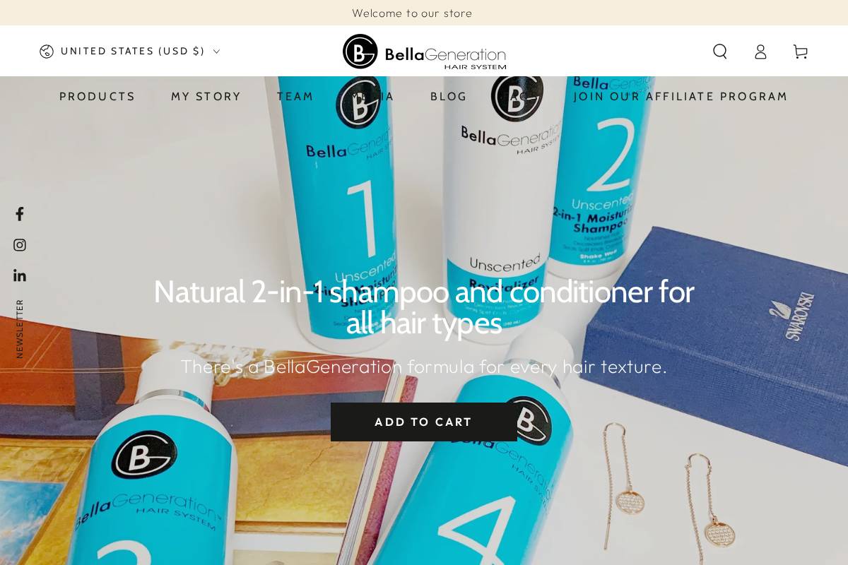 bellagenerationhairsystem.com homepage screenshot