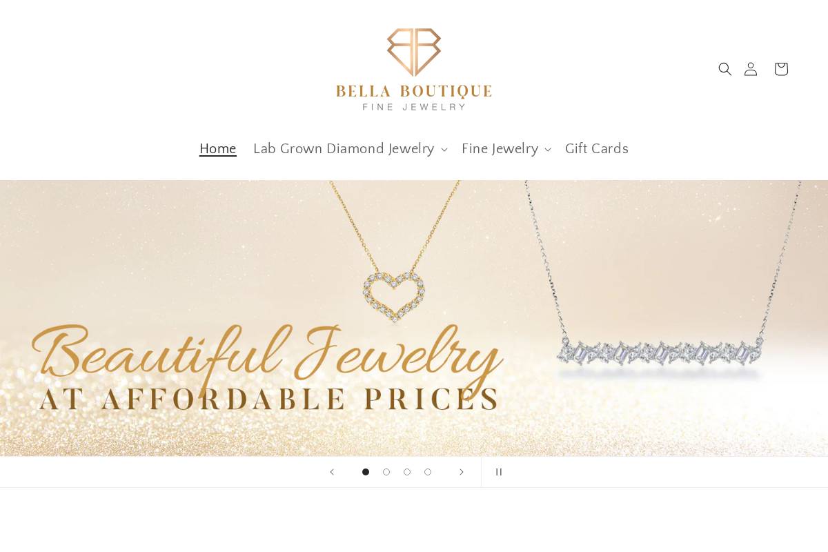 bellajewelryboutique.com homepage screenshot