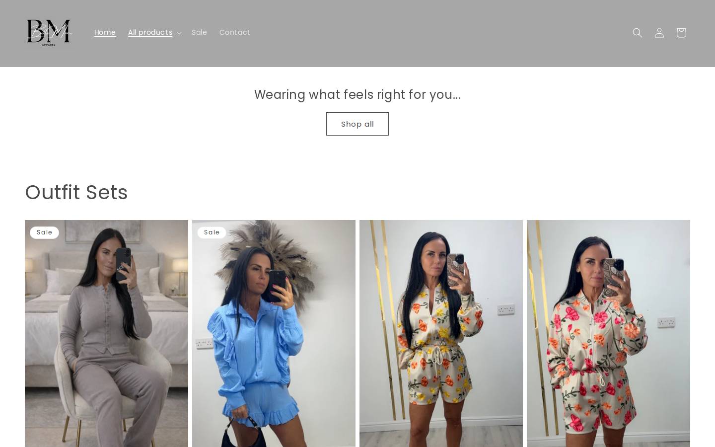 bellamarieapparel.com homepage screenshot