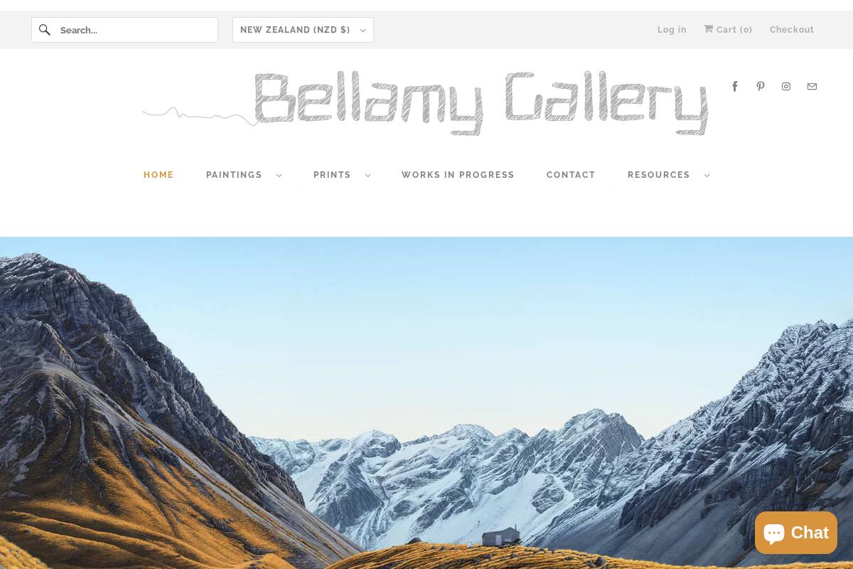 bellamygallery.co.nz homepage screenshot