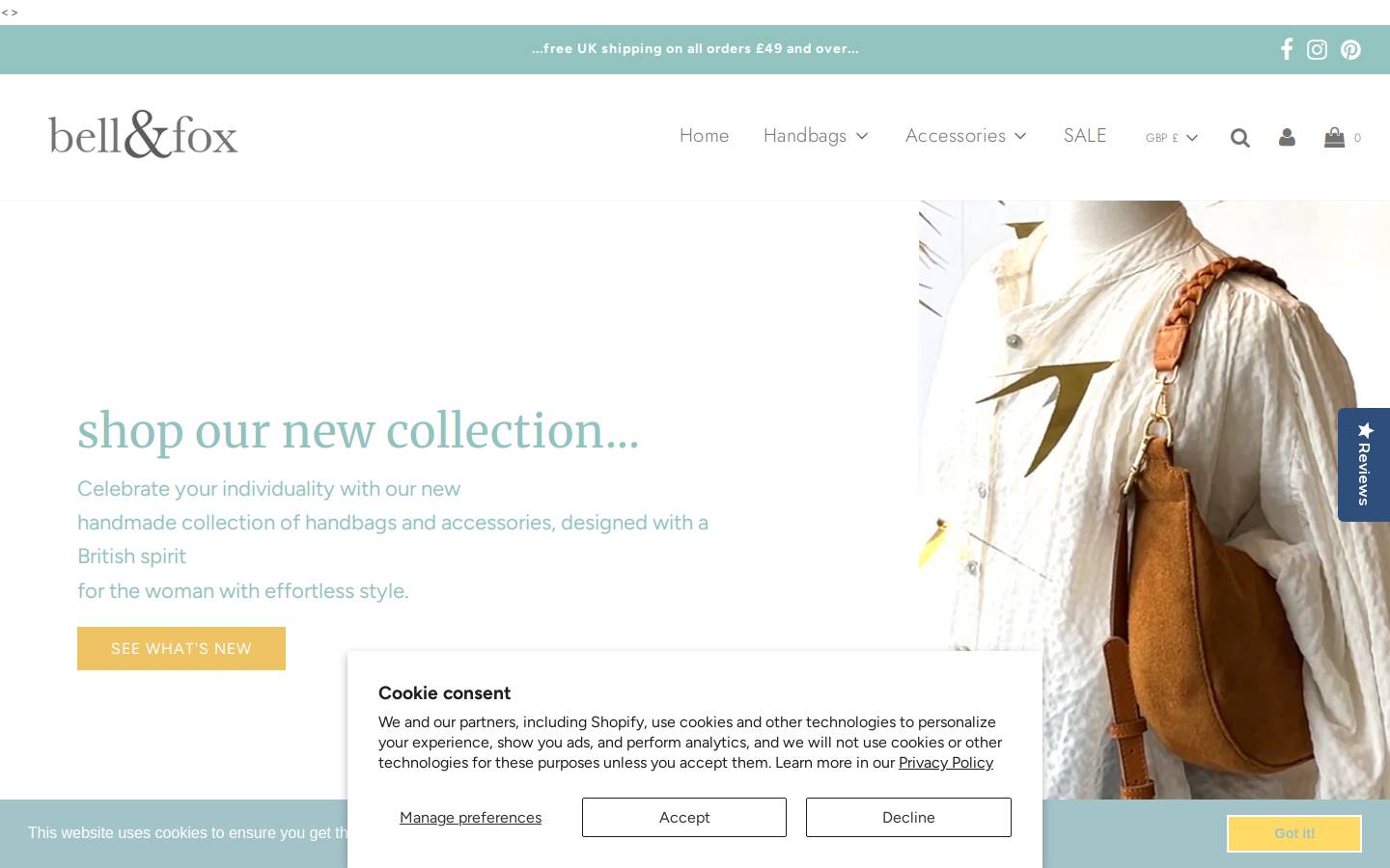 bellandfox.com homepage screenshot