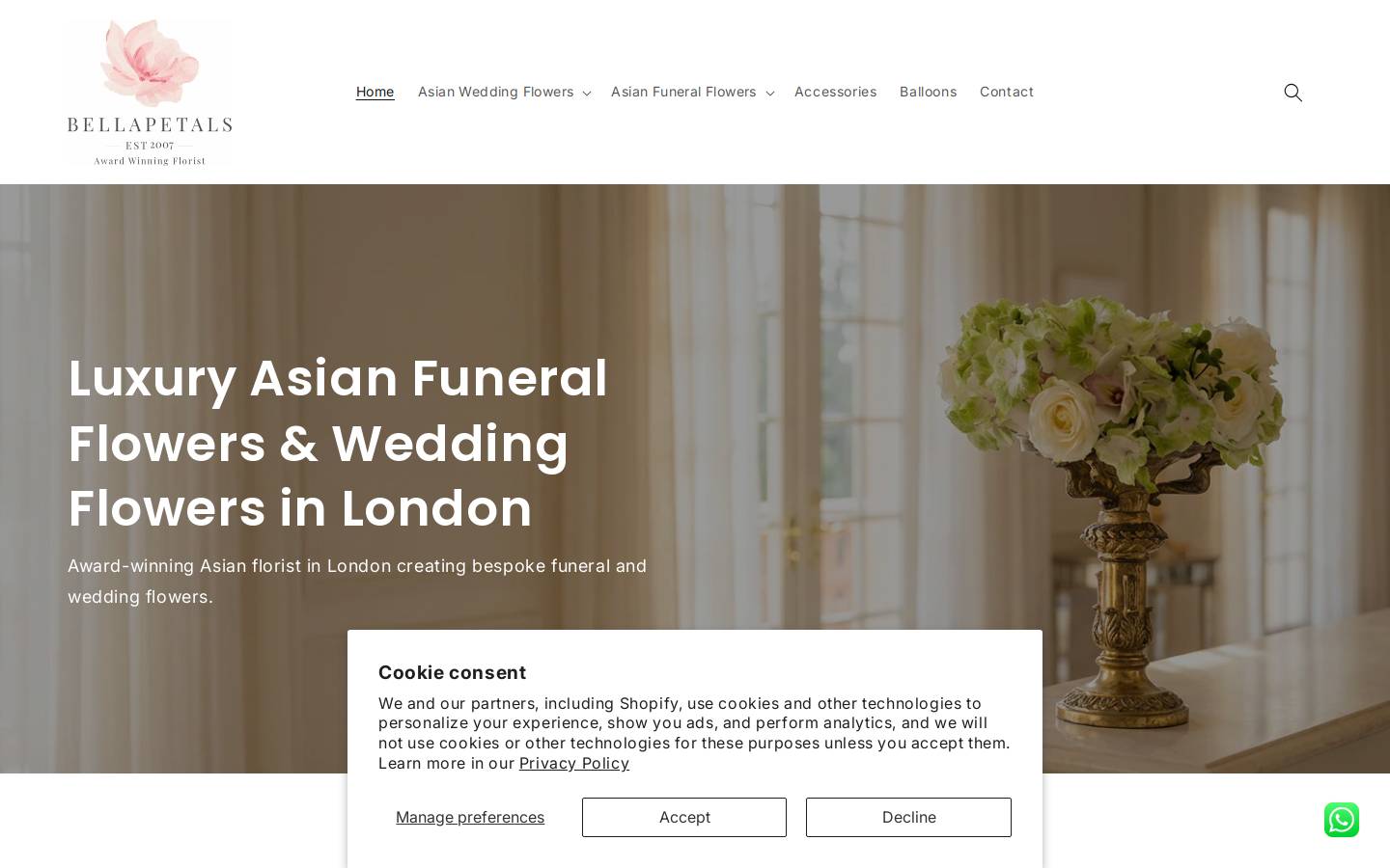 bellapetals.co.uk homepage screenshot