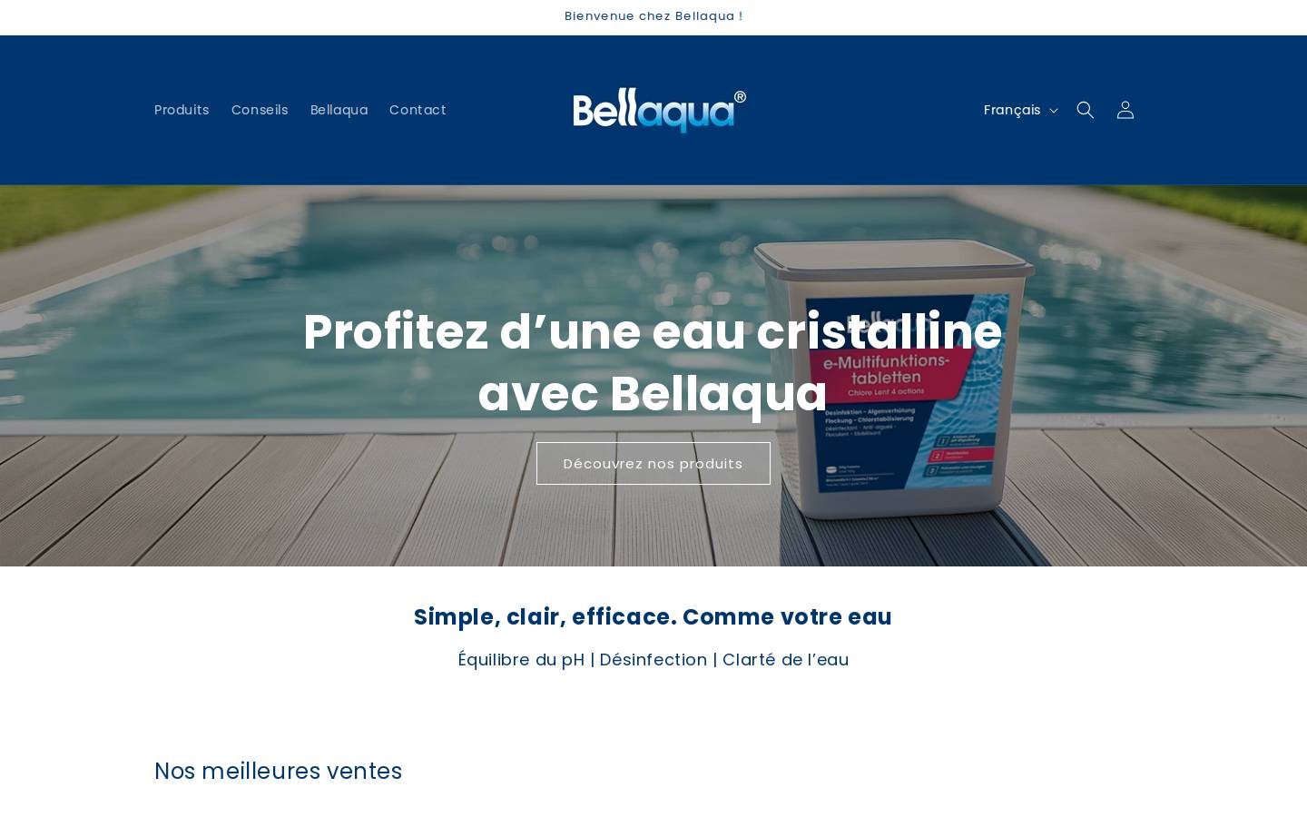 bellaqua.com homepage screenshot