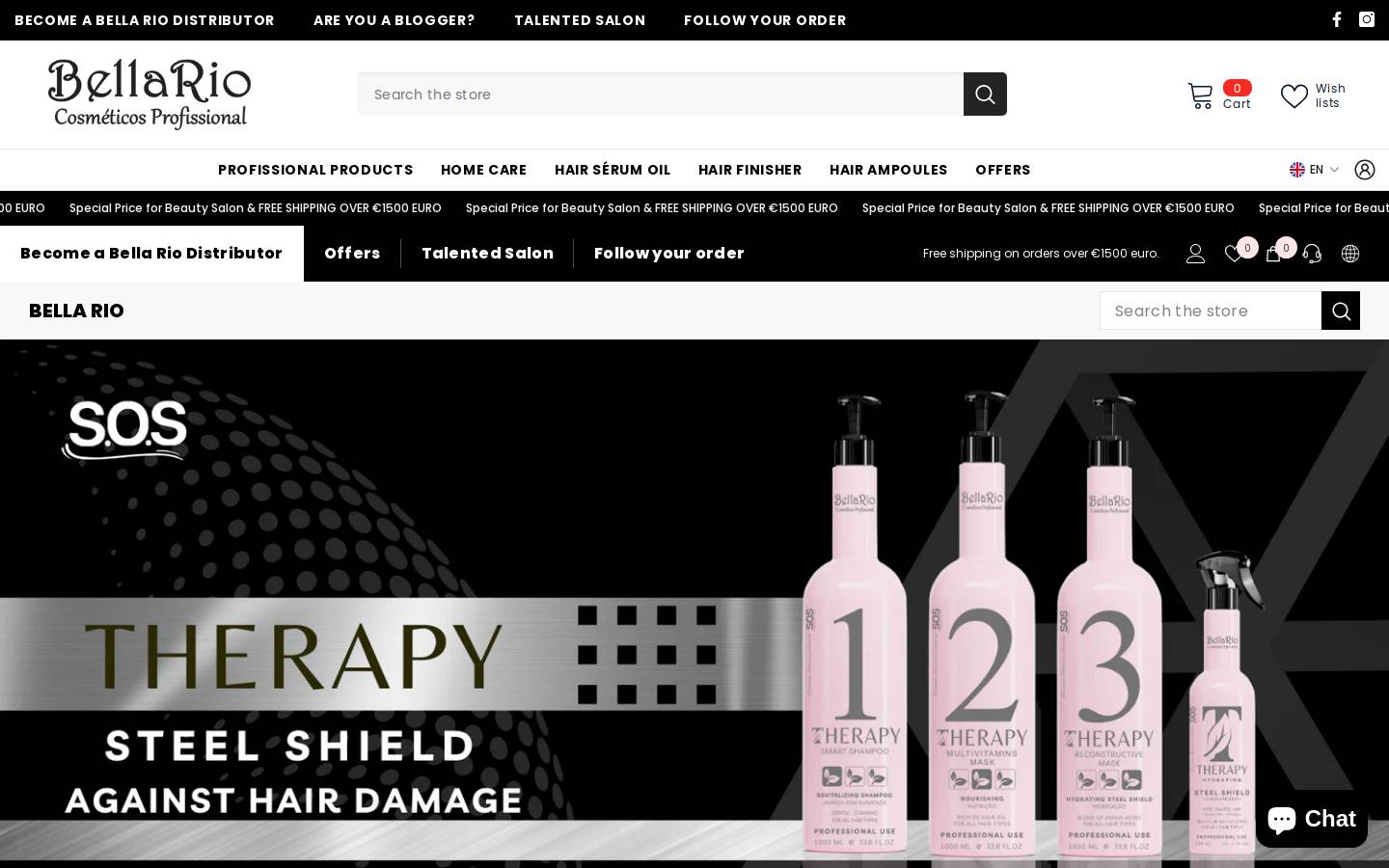 bellarioshope.com homepage screenshot