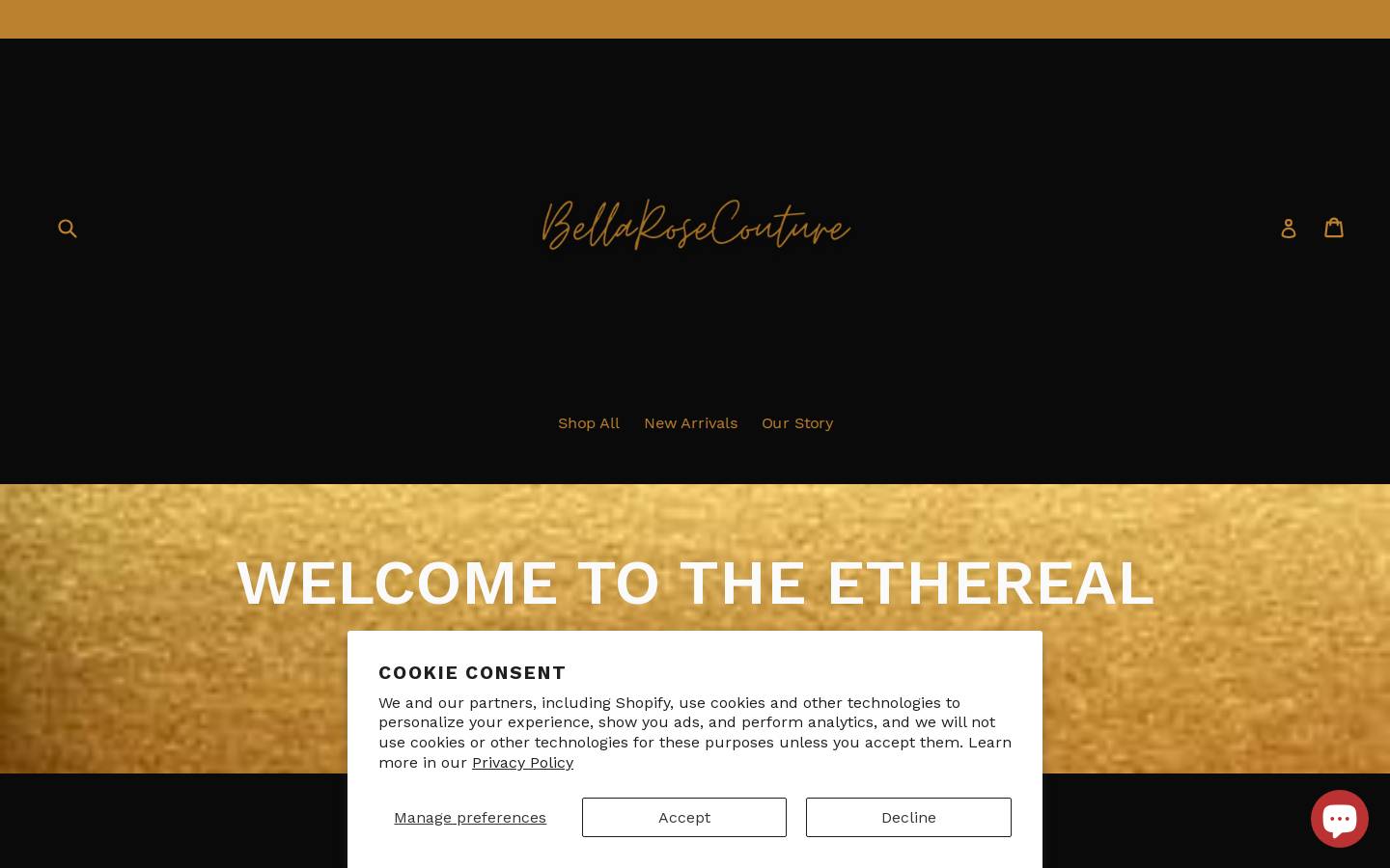 bellarosecouture.com homepage screenshot