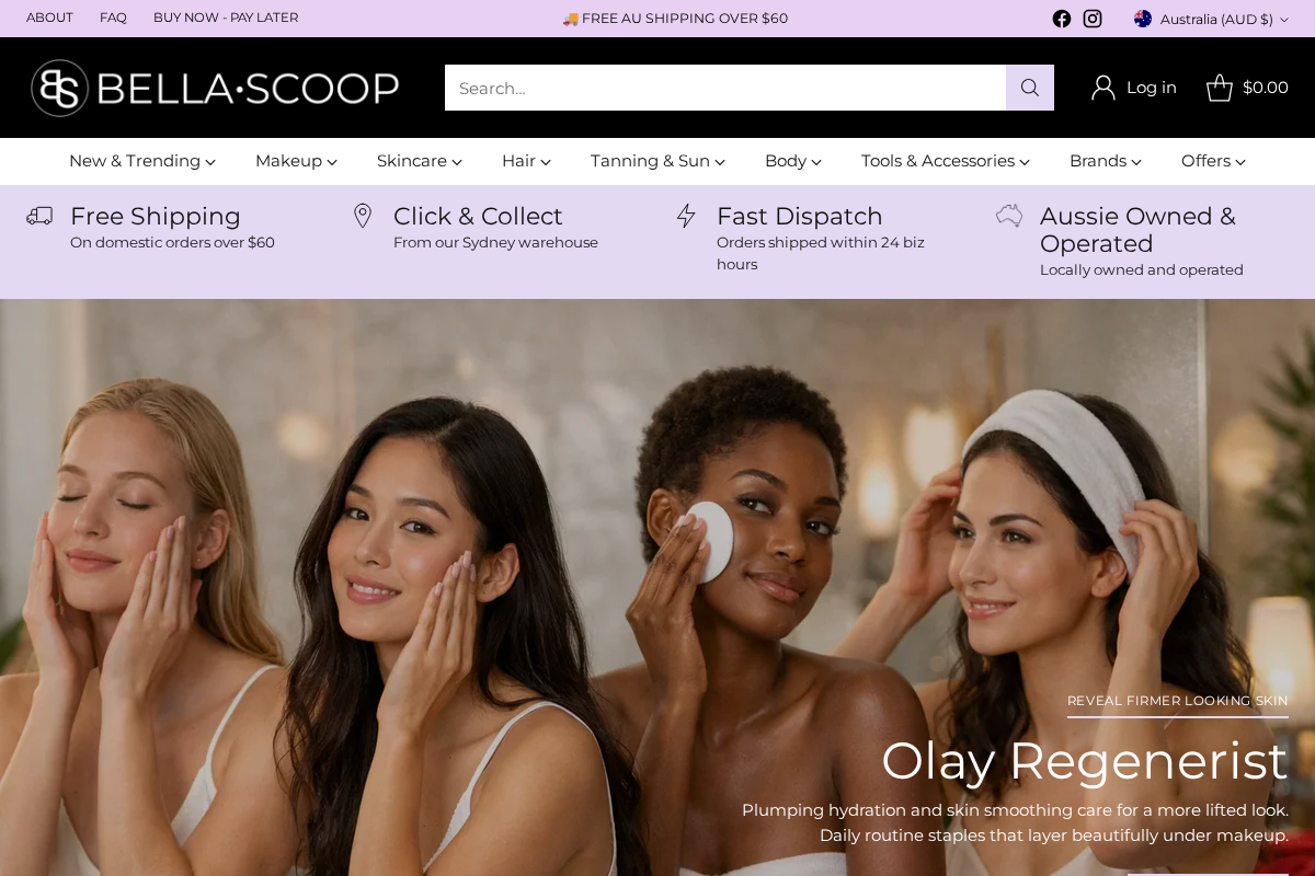 Bella Scoop homepage screenshot