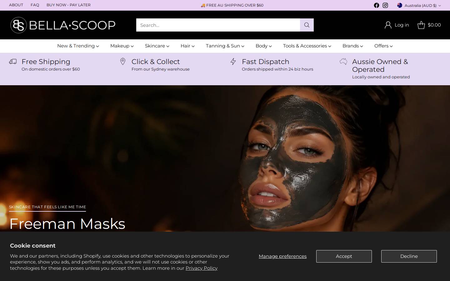 bellascoop.com homepage screenshot