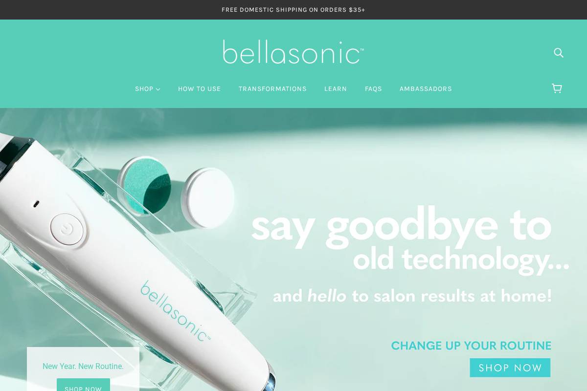bellasonicbeauty.com homepage screenshot