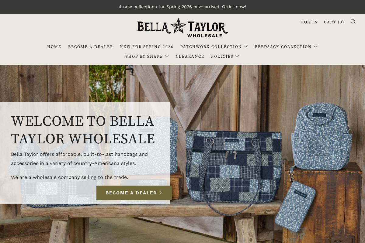 bellataylorwholesale.com homepage screenshot