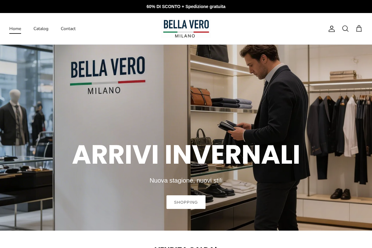 Bellavero Milano homepage screenshot