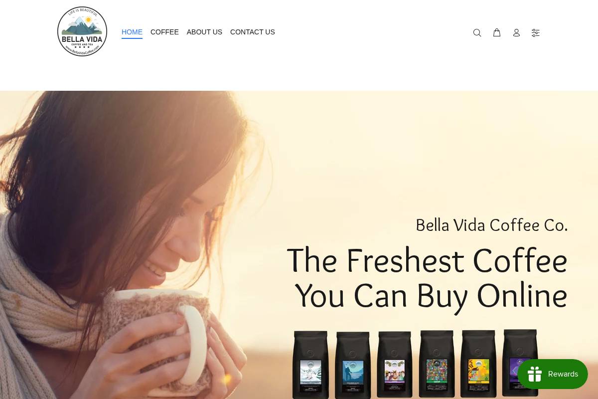 bellavidacoffee.com homepage screenshot