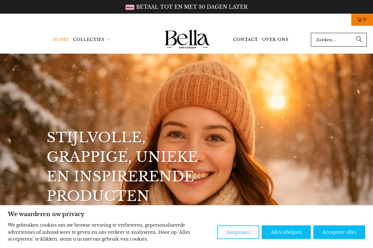 bellawebshoponline.nl homepage screenshot