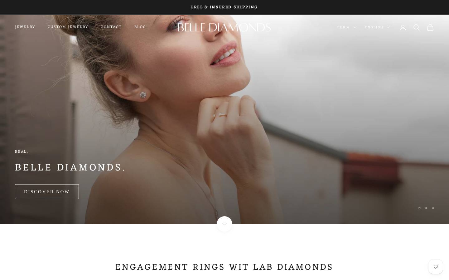 Belle Diamonds homepage screenshot