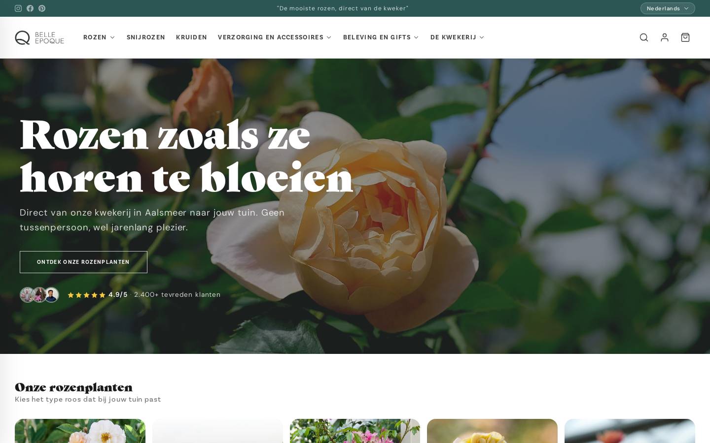 Belle Epoque homepage screenshot