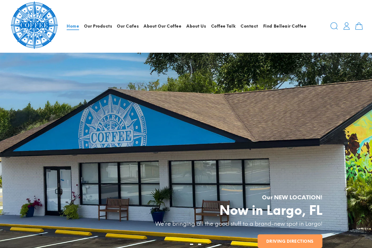Belleair Coffee Company homepage screenshot