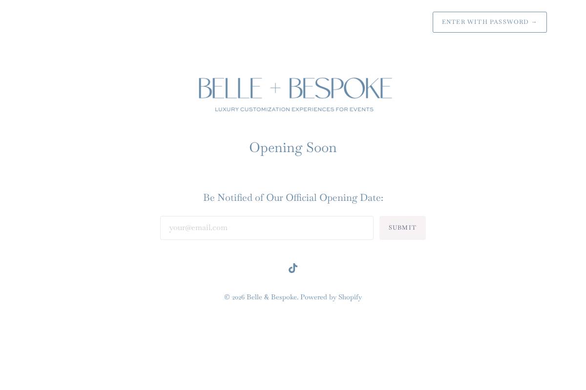 belleandbespoke.com homepage screenshot