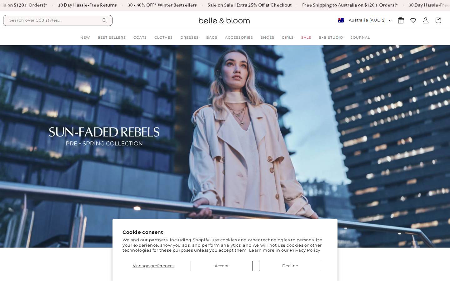 Belleandbloom homepage screenshot