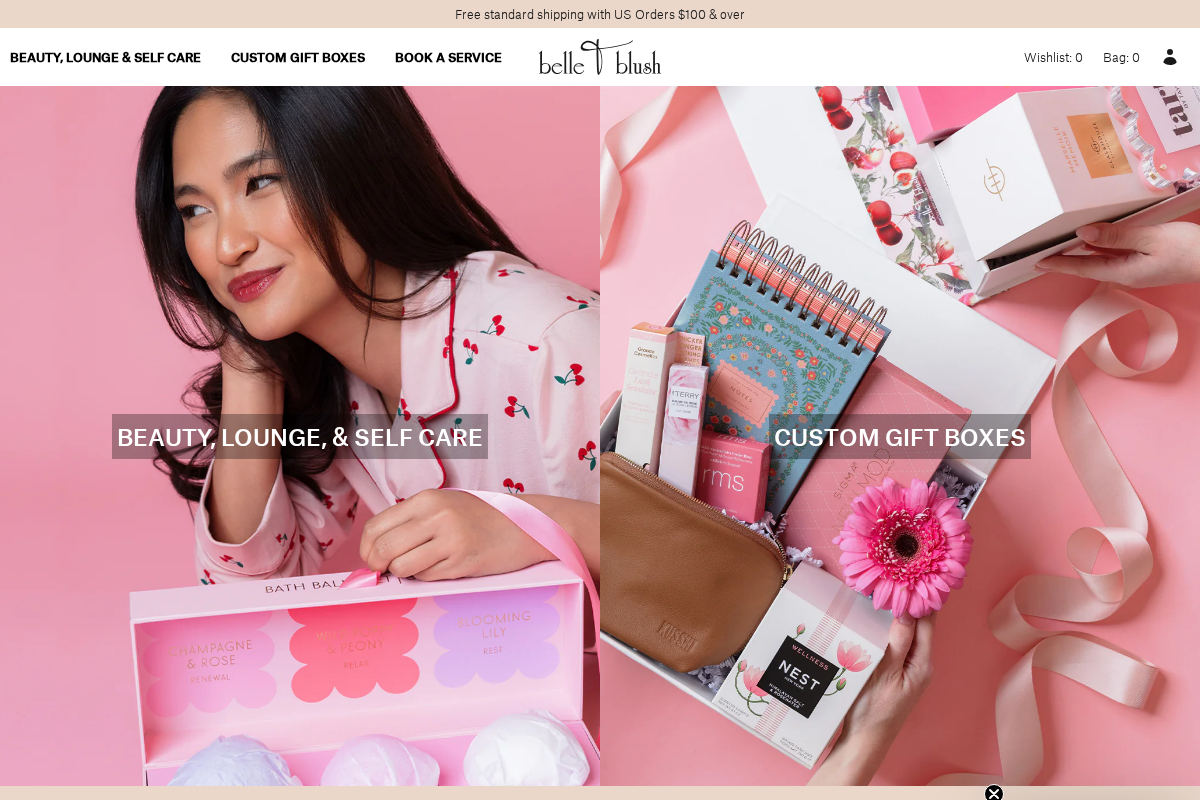 Belle & Blush homepage screenshot