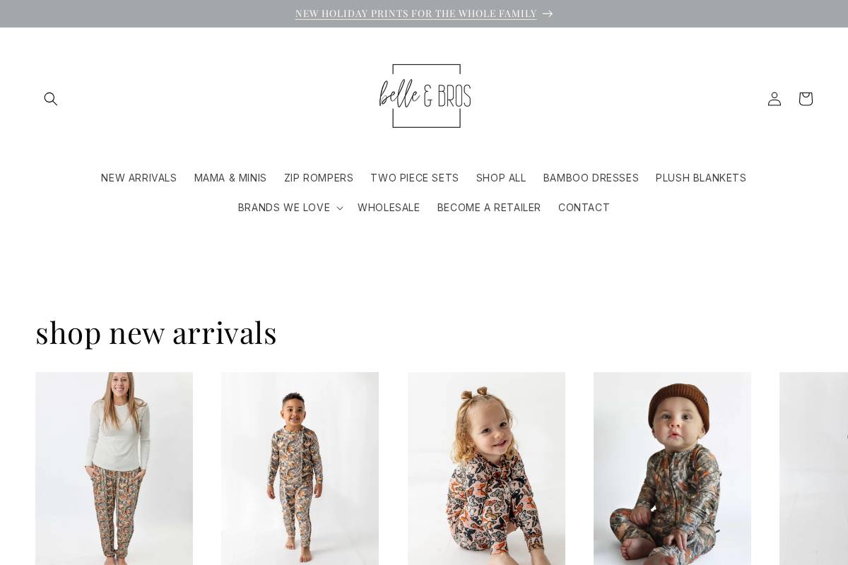 belleandbros.com homepage screenshot