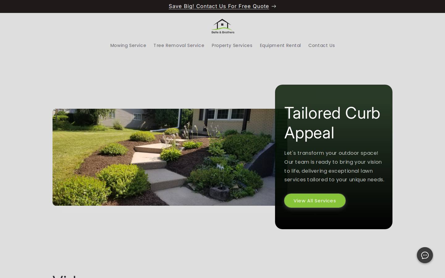 belleandbroslawn.com homepage screenshot