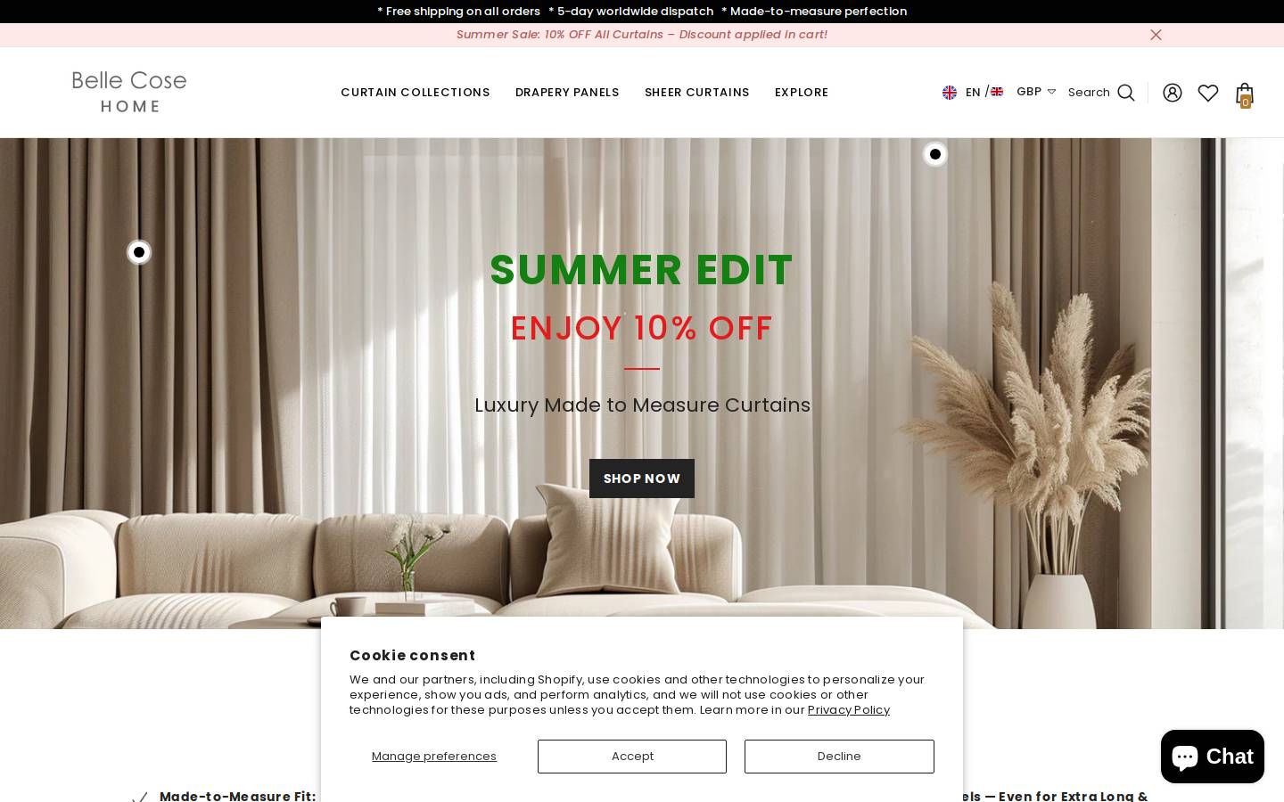 bellecosehome.com homepage screenshot