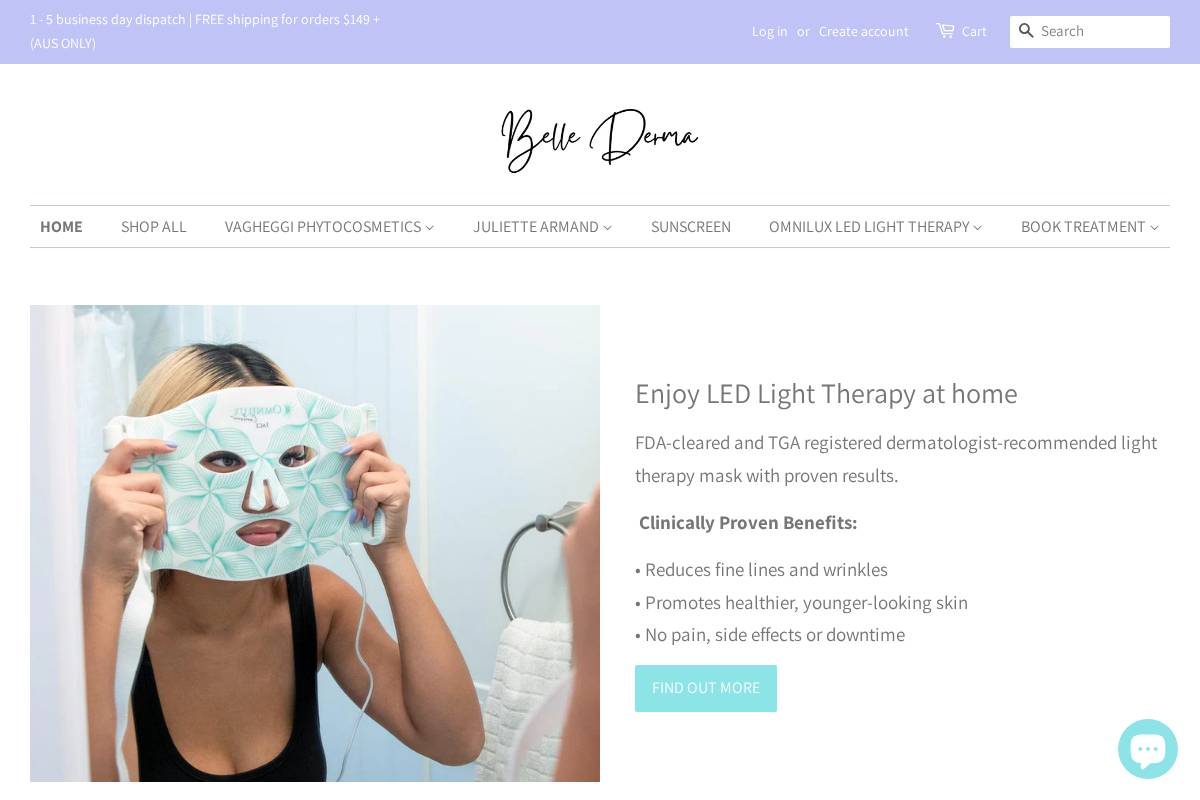 bellederma.com.au homepage screenshot