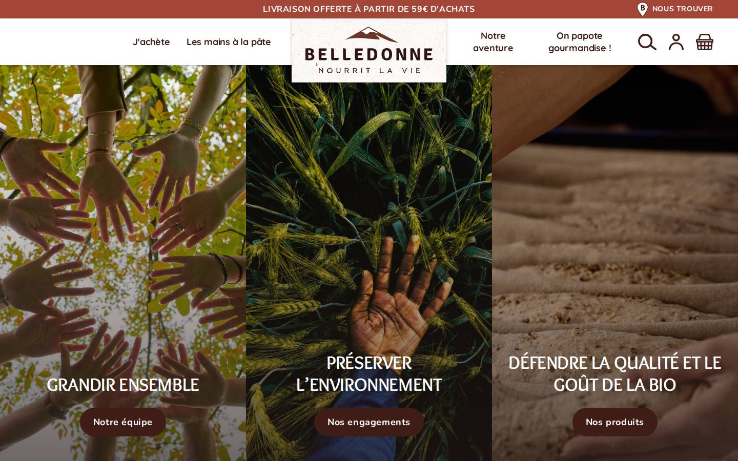 Belledonne homepage screenshot
