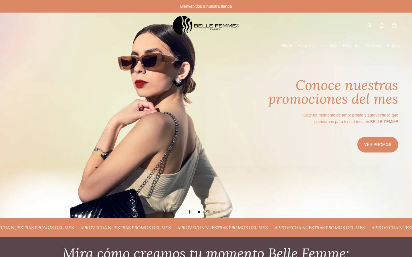 bellefemme.mx homepage screenshot