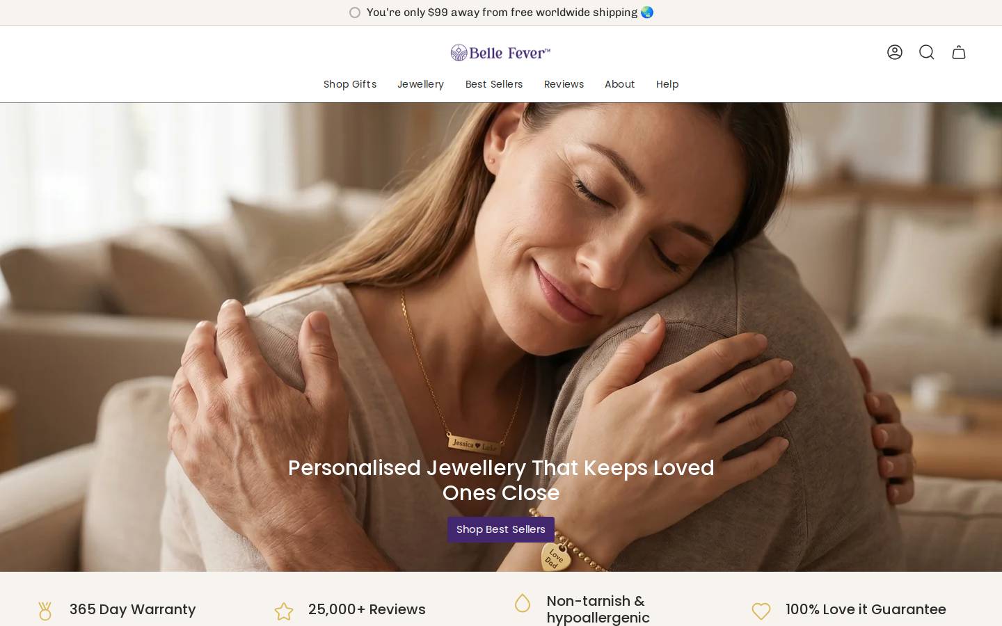 Bellefever homepage screenshot
