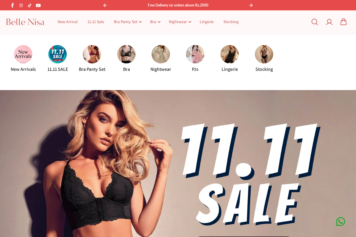 Belle Nisa homepage screenshot