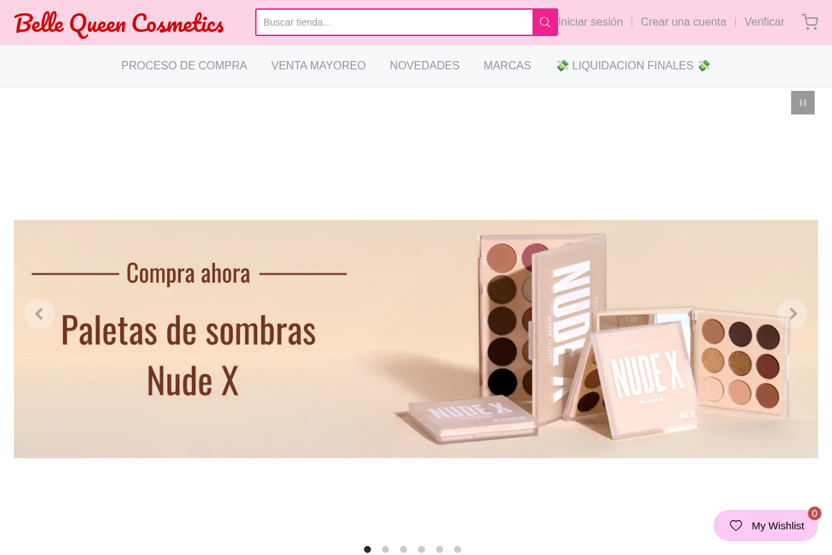 Belle Queen Cosmetics homepage screenshot