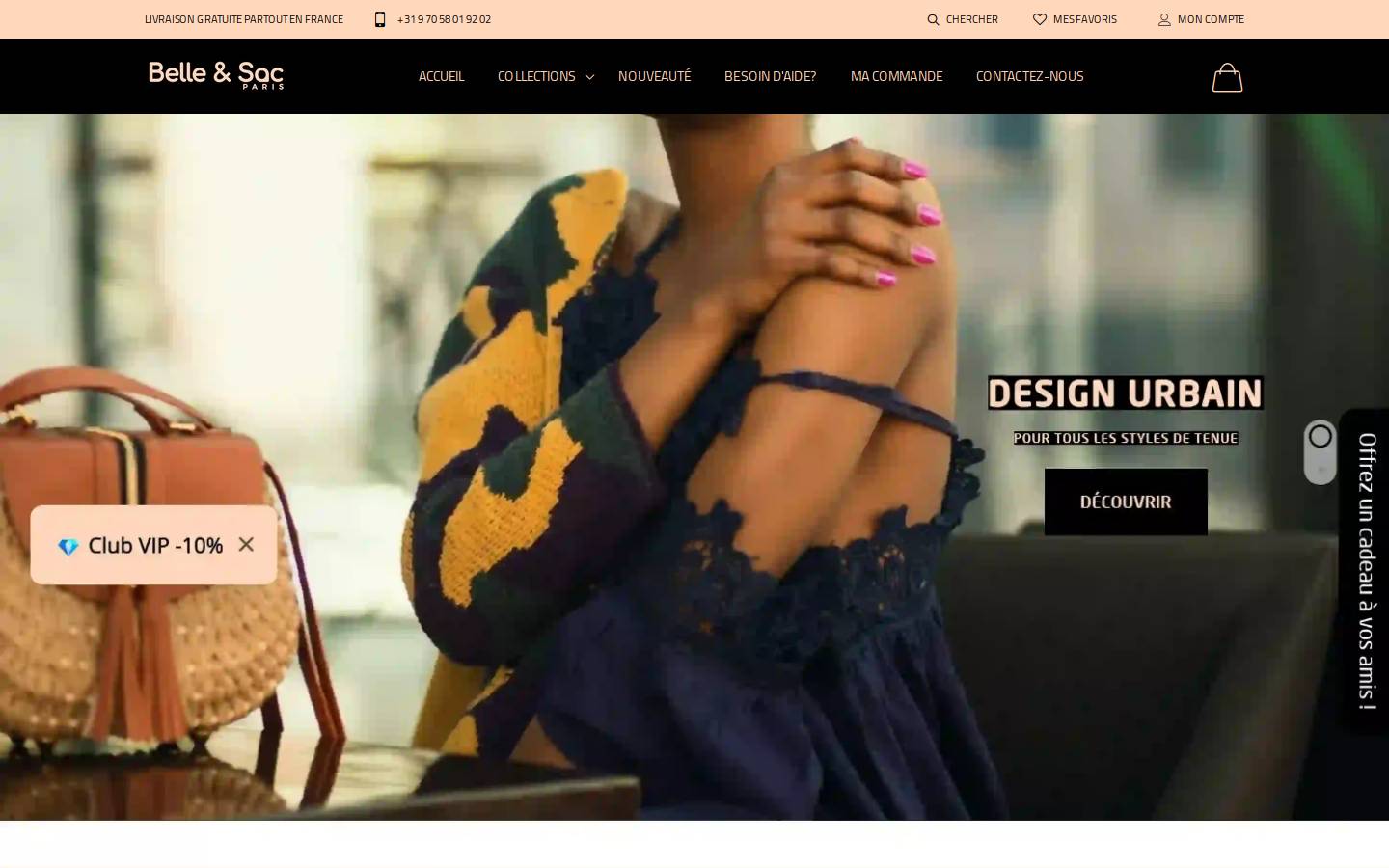 Bellesac homepage screenshot