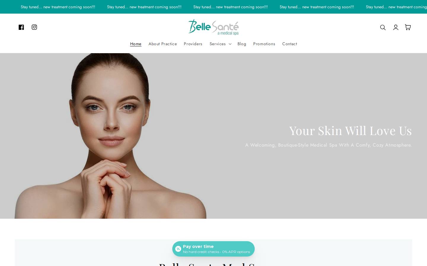 bellesantemedspa.com homepage screenshot