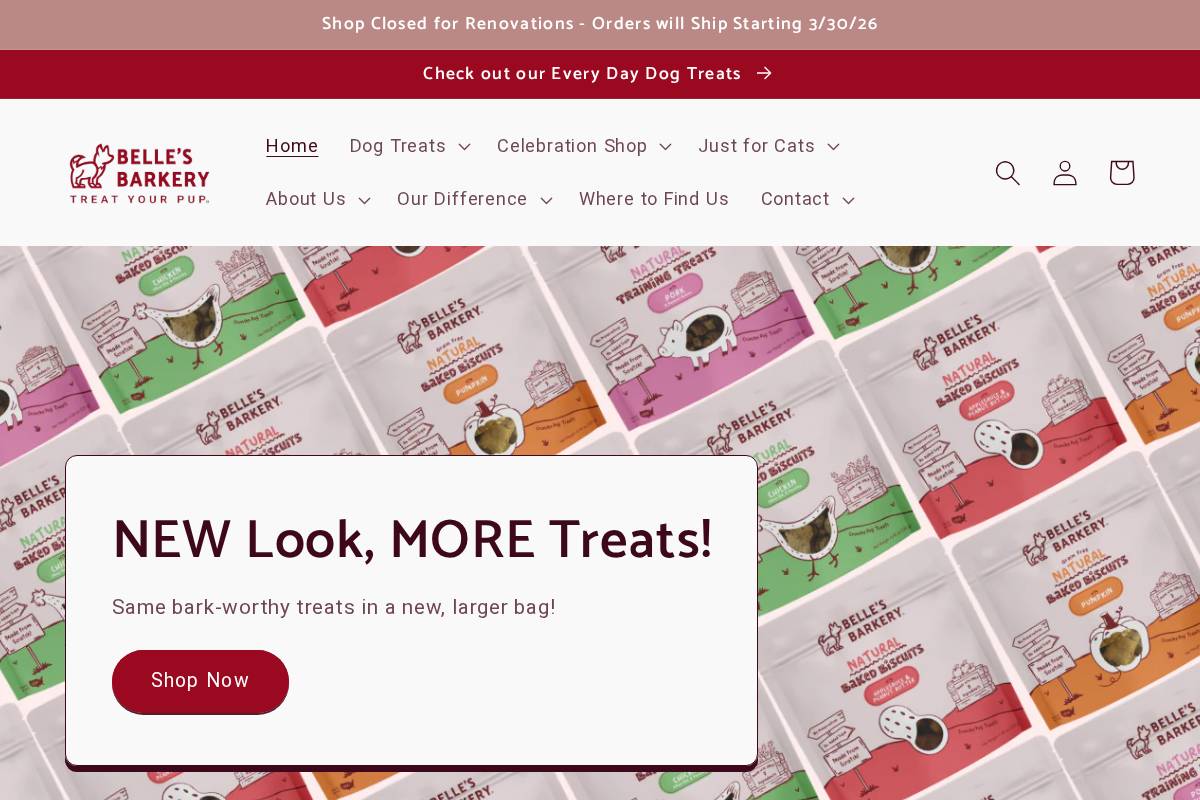 bellesbarkery.com homepage screenshot