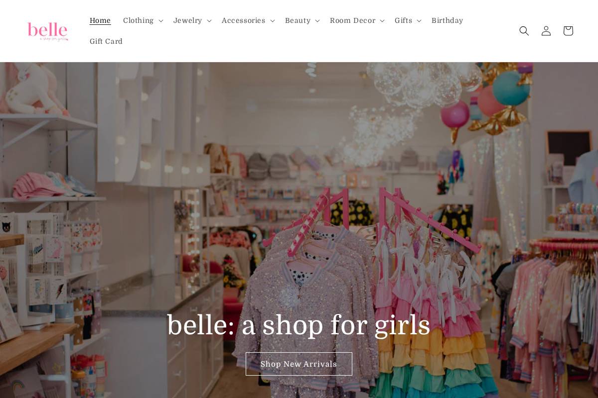 belleshopforgirls.com homepage screenshot