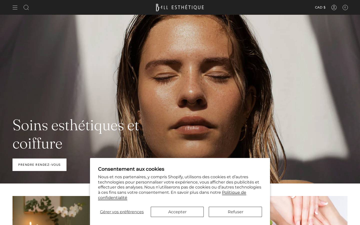 bellesthetique.com homepage screenshot