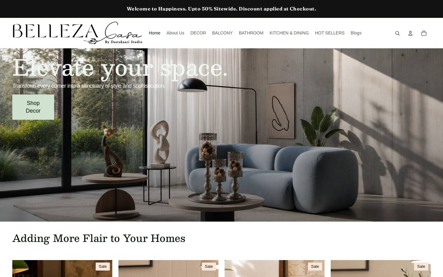 bellezacasa.com homepage screenshot