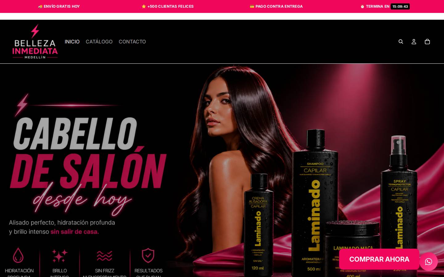 bellezainmediata.com homepage screenshot