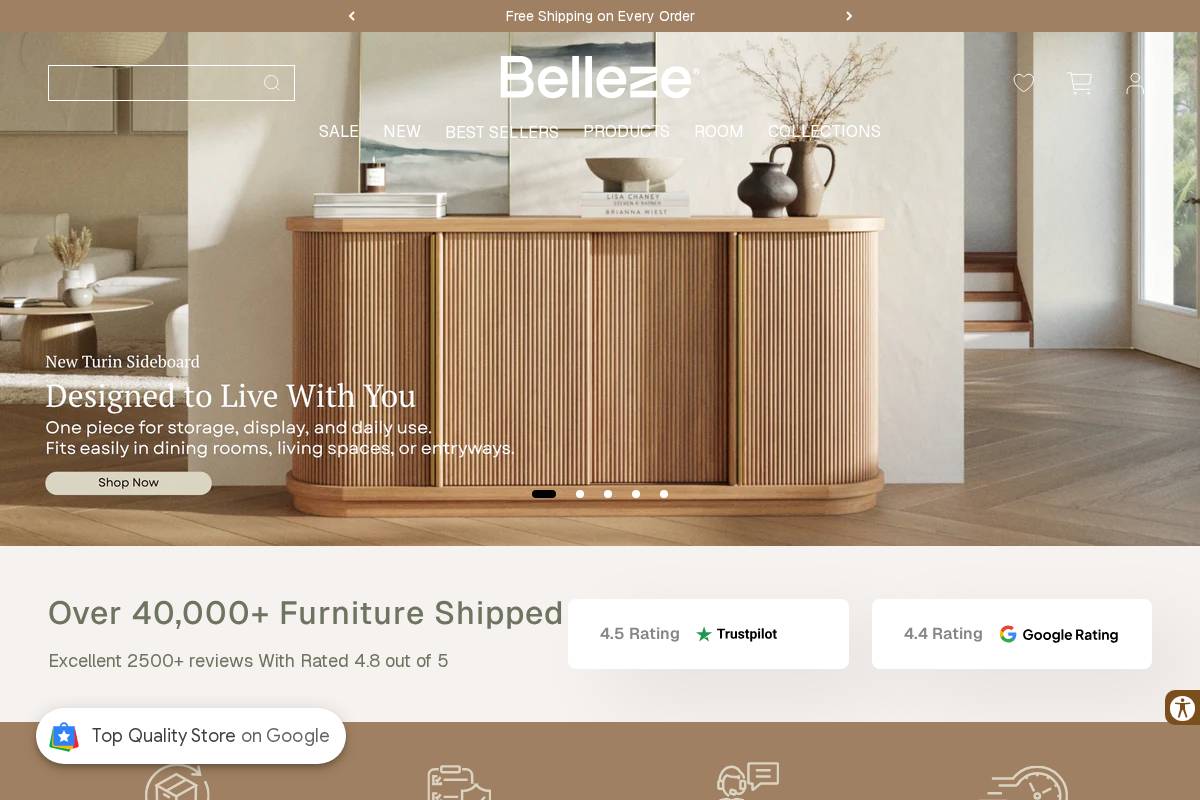 Belleze homepage screenshot