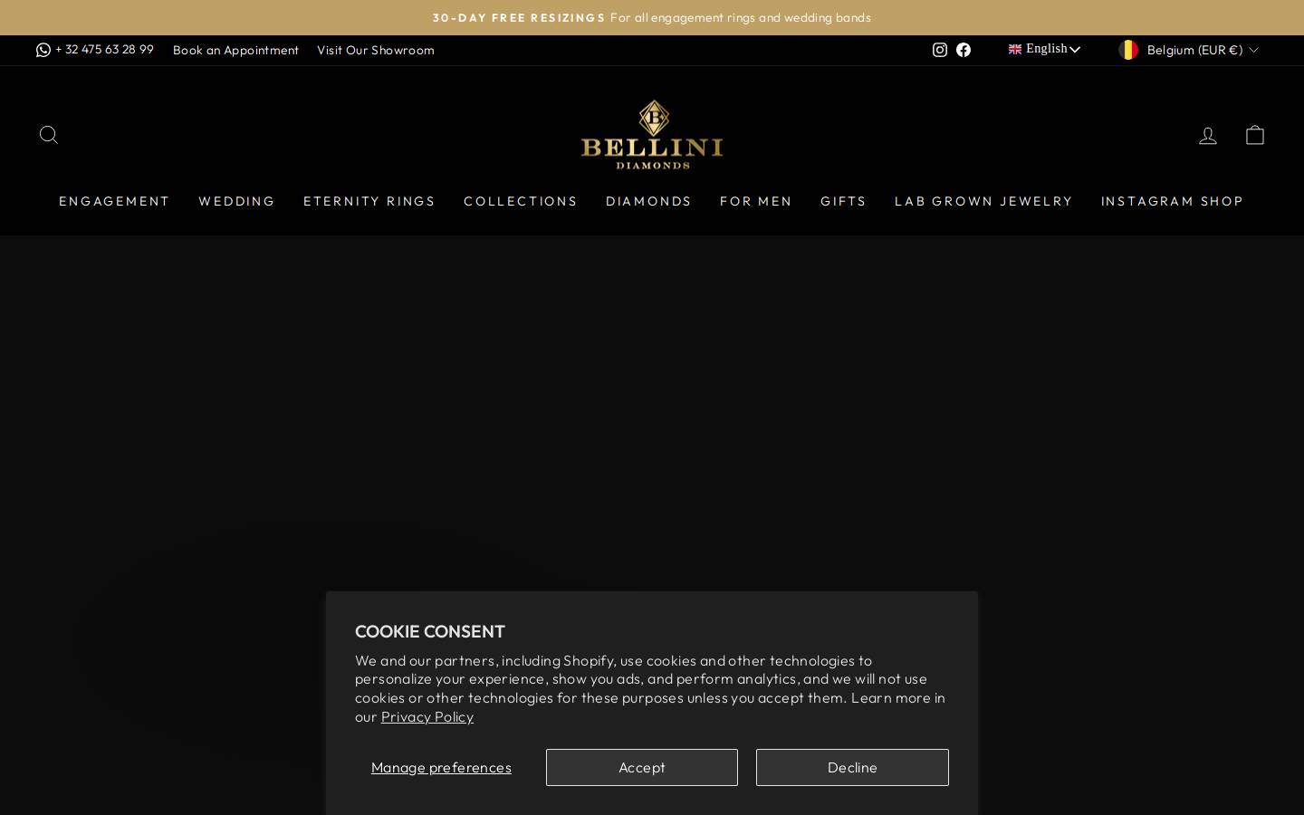 Bellini Diamonds engagement & wedding rings Antwerp homepage screenshot