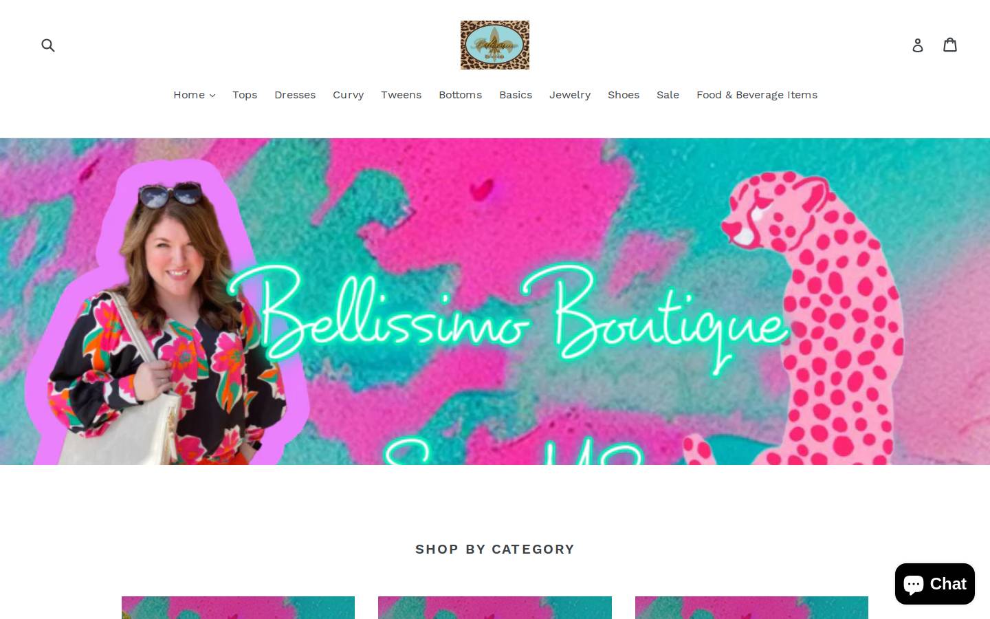bellissimoboutique.net homepage screenshot