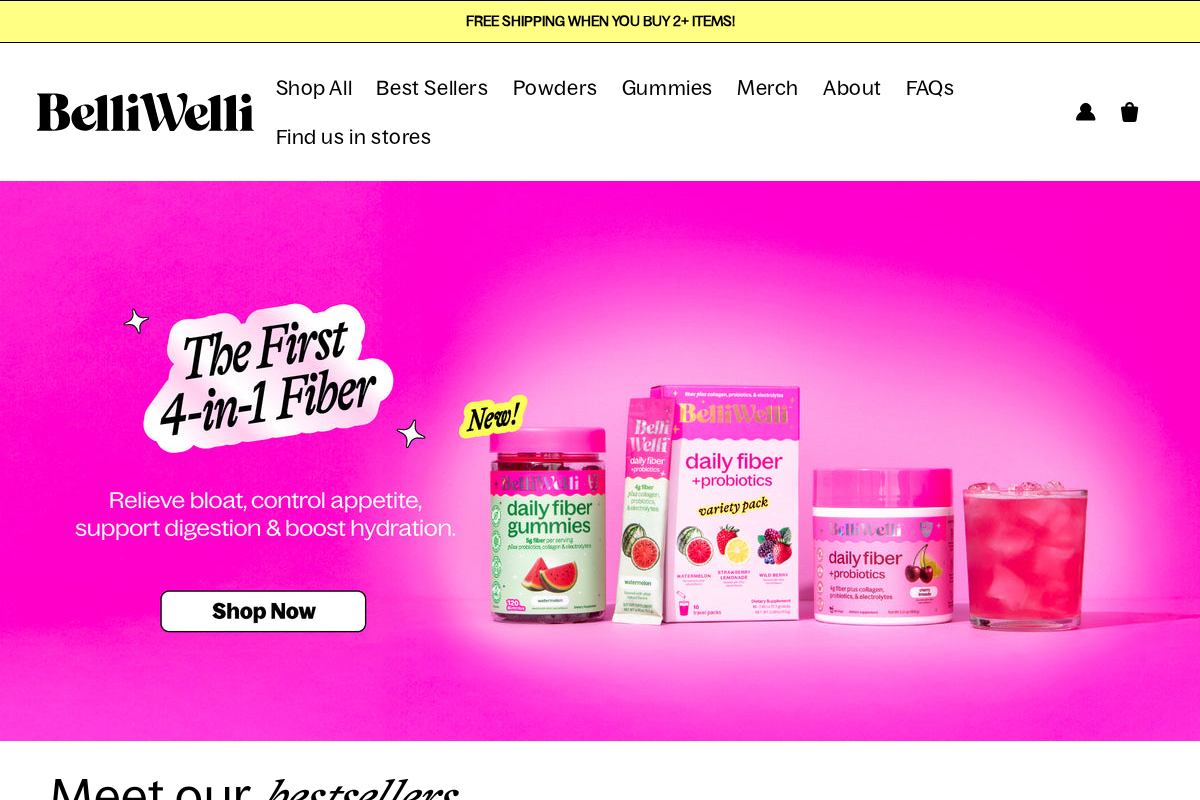 BelliWelli homepage screenshot