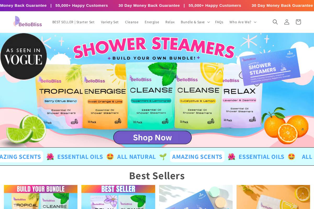 bellobliss.com.au homepage screenshot