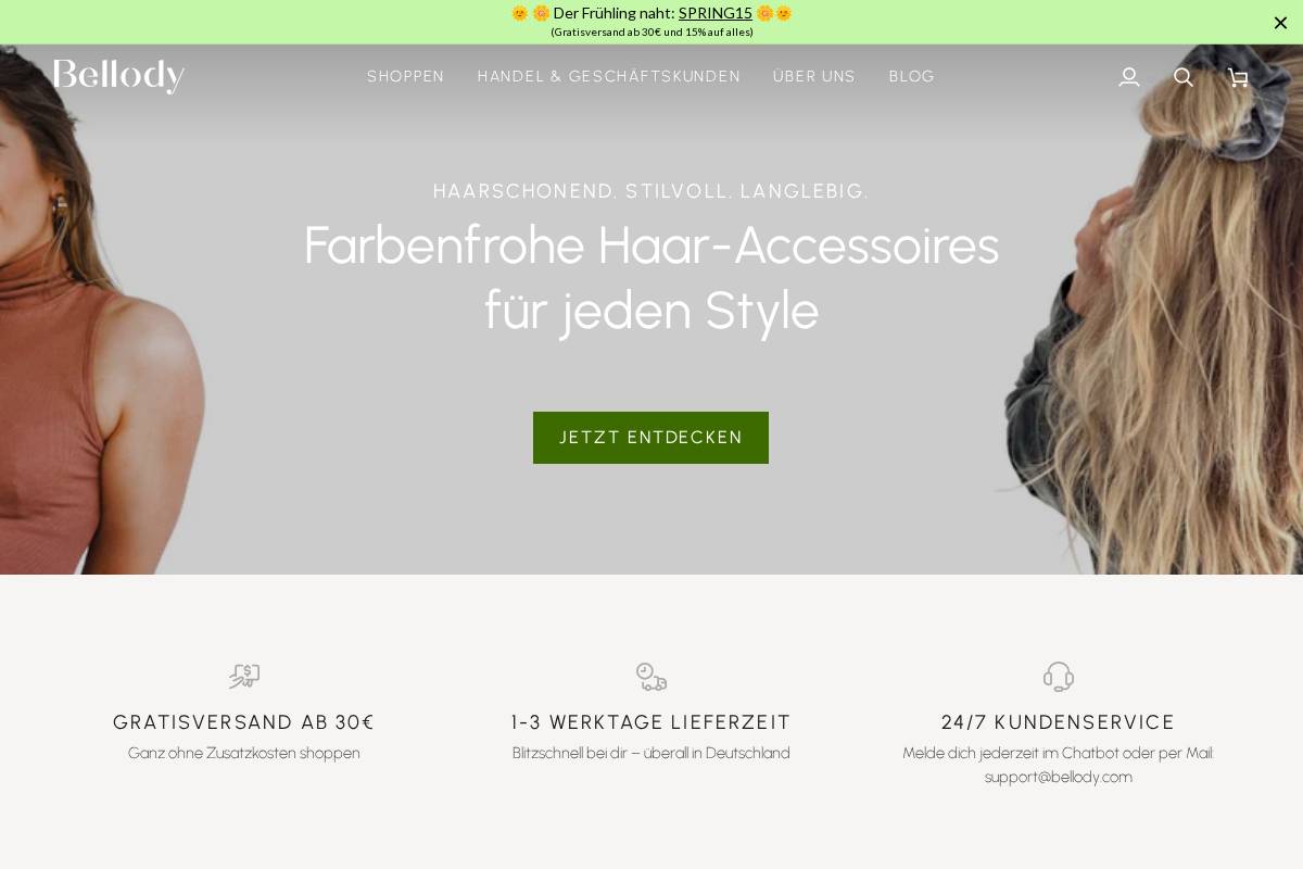 bellody.com homepage screenshot