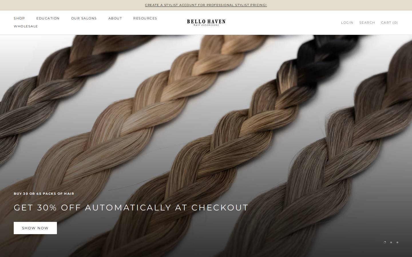 bellohavenhairextensions.com homepage screenshot