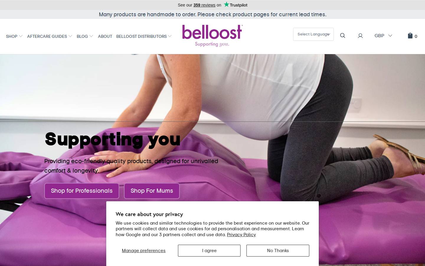 Belloost homepage screenshot